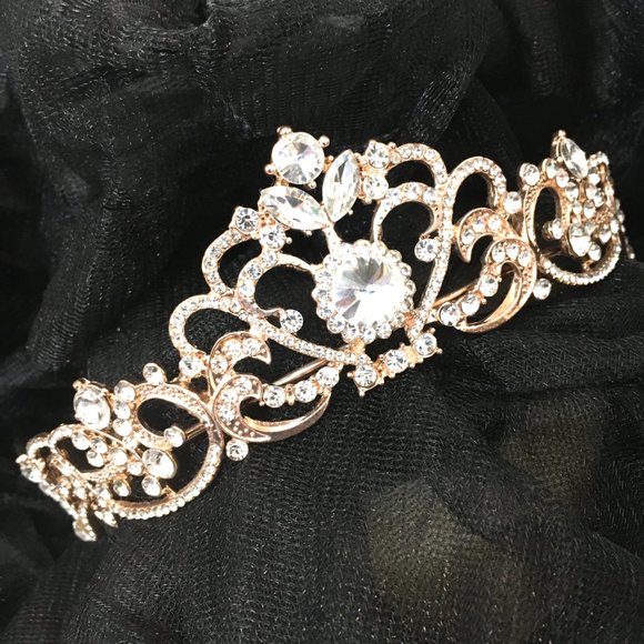 Tiara Rose Gold CZ Crystals Tiara  Crown main image 10